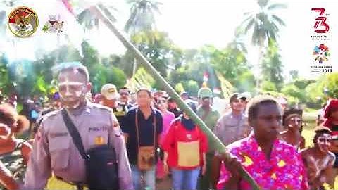 Cara Masyarakat Kamoro, Timika, Papua Menyambut Tim Esistensi Kapolri Bersama Tim Binmas Noken