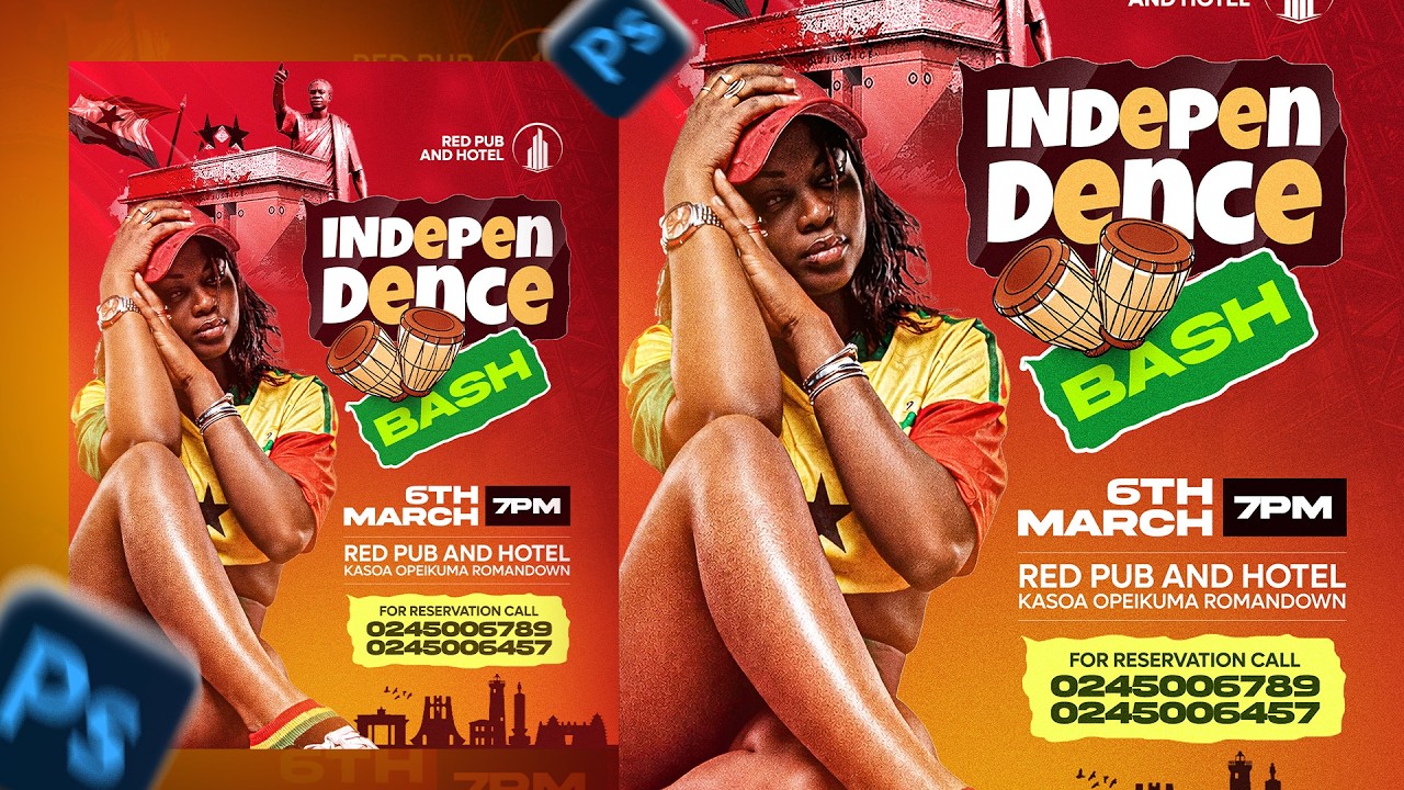 Photoshop Flyer Tutorial  Independence Day Bash Design