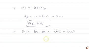 Let f and g be two real values functions defined by  `f(x)= x + 1` and  `g(x) = 2x-3`. Find 1) ...