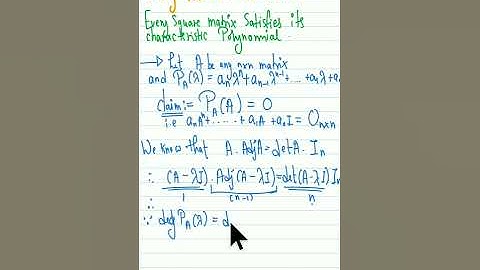 Caley Hamilton Theorem | PROOF | Simple Explanation and detail proof| Linear Algebra