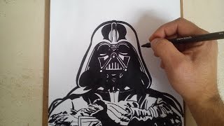 vader darth wars star draw dibujar como