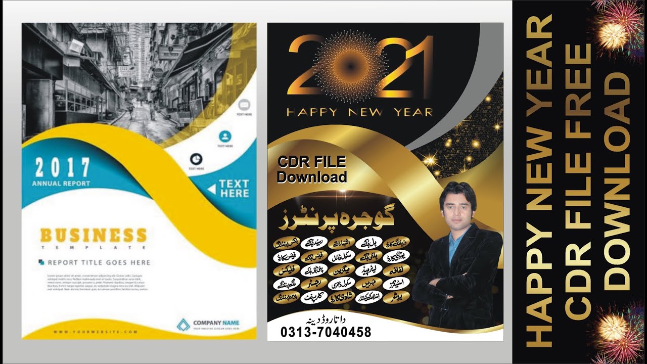 Happy New Year 2021 Flyer Design In Coreldraw ||  Happy New Year 2021  