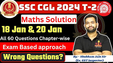 SSC CGL 2024 Mains all 60 questions chapter-wise Solution| Exam level and wrong questions.