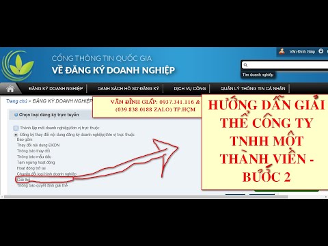 Hướng dẫn giải thể công ty trách nhiệm hữu hạn một thành viên qua mạng