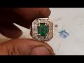 Cincin mata kliling batu zamrud colombia + diamond Handmade gold ring