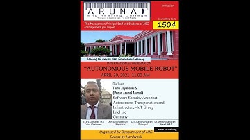 Arunai Engineering College | Dept. of HAS | Internation Webinar on Autonomous Mobile Robot