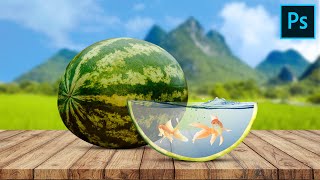 Photo Manipulation in Photoshop || Watermelon and Fish  #photoshoptutorial #photoshop