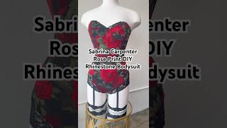 Sabrina Carpenter Rhinestone Rose Print Bodysuit Diy