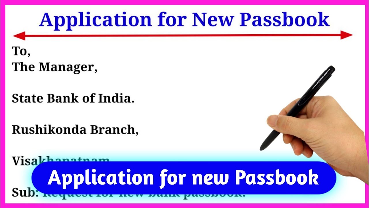 new passbook application letter in english