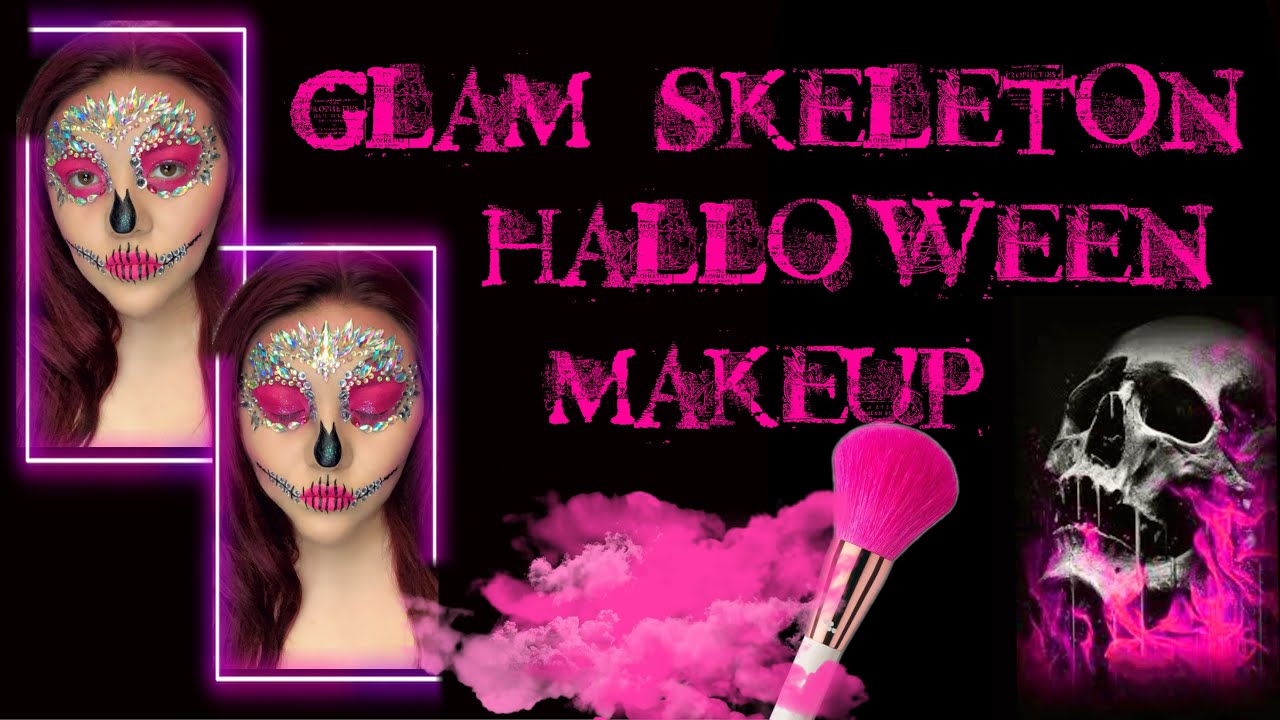 Glam Pink Skeleton Halloween Makeup 💀 Glam By Catty YouTube