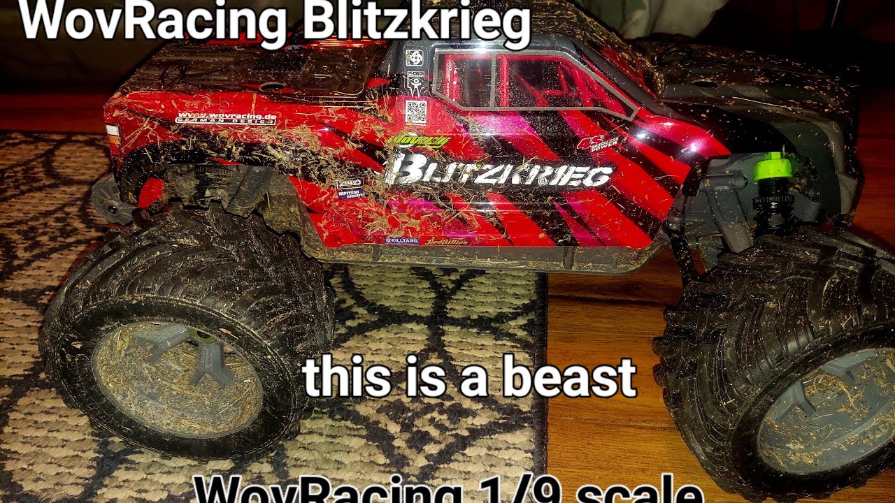 WovRacing |1/9 scale Monster Truck, initial 4s Test! 