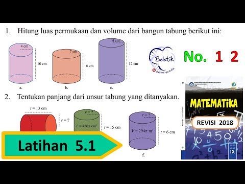 Latihan 5.1 Nomor 1 2 Kelas 9 SMP/MTs Bangun Ruang Sisi Lengkung Matematika halaman 280 bab 5