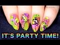 DIY NEON NAIL ART | STAMPING NAIL ART | FESTIVAL NAIL ART DESIGNS