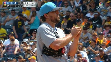 CHC@PIT: Lackey fans four, allows one run over six