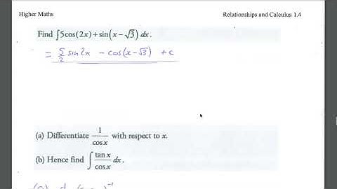 Higher Maths - Integration Lesson 4 - Integrating trigonometric Functions