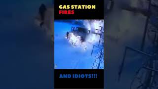 Gas station fires and idiots. Чудаки на заправке. Пожары на заправке. Приколы. #shorts