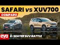 Tata safari vs mahindra xuv700  fwd vs awd  6seater suv comparo  evo india