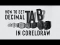 How to set Decimal &amp; Leaders in coreldraw