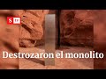 !Esto tienen por dentro! Destrozaron el monolito de Utah | Videos Semana