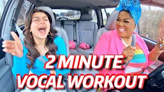 Vocal Coach and Young Girl SING Hard Vocal Warmups in Carpool Karaoke