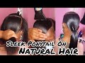 HOW TO DO A SLEEK SIDE SWOOP PONYTAIL ON NATURAL HAIR USING PACK HAIR