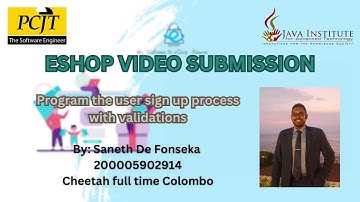 Web Project Task 02 | EShop Web Application | Signup Process | java institute