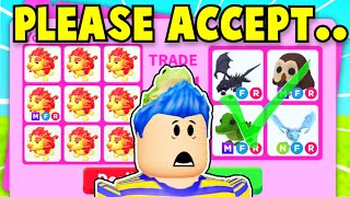 POOR NOOB Trading *MEGA NEON GUARDIAN LION* In RICH-ONLY VIP Adopt Me Server!!  TRADE PROOFS (Roblox) 