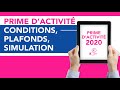 Prime dactivit 2020  conditions plafonds simulation