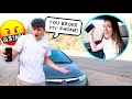 THROWING MY FIANCES PHONE OUT THE CAR WINDOW PRANK!