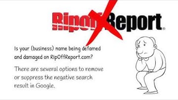 Remove Ripoff Report from Google, don