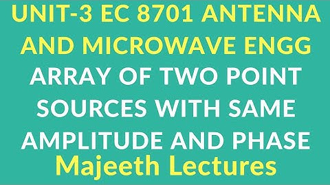 EC8701 Antenna and Microwave Engineering Array of two point sources