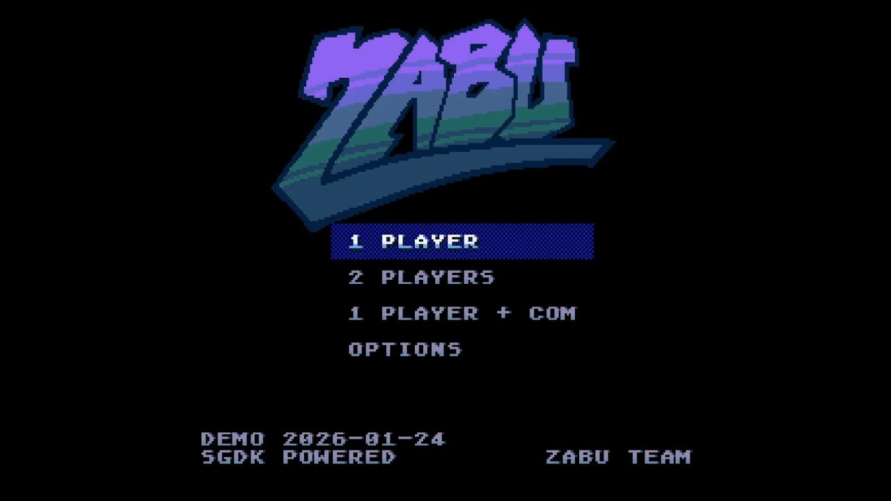 Zabu - demo del 26/01/2026 (Sega Mega Drive / Genesis) Longplay