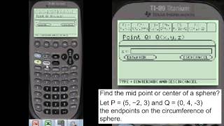 Find Mid Point of Sphere on TI89 | Every Step Calculus