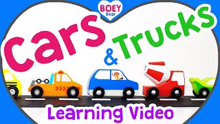 CARS for Kids Learning Videos | Trucks for Toddlers Educational Video | Boey Bear