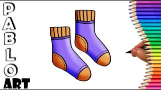 How to draw 🧦 Socks cartoon | step by step