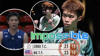 Impossible!⁉️Ng Tze Yong Kalahkan No 1 world Ranking 😱 Epic Comeback | Chou Tien Chen (TPE) [1]