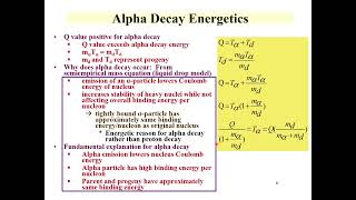 CHEM 312 Lecture 4 Alpha decay