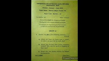 MBB University BA 2nd Semester History Major 4th paper Question 2024 MJDSC-IV