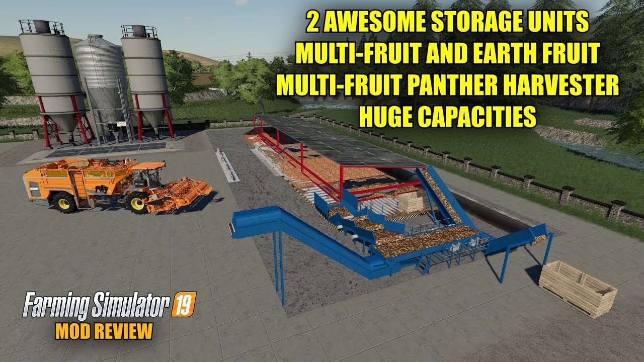 Farming Simulator 19 Multifruit Farming Simulator 19 - 2 Huge Multi-Fruit Storage Units And Multi-Fruit  Panther Combine "Mod Review" - Youtube