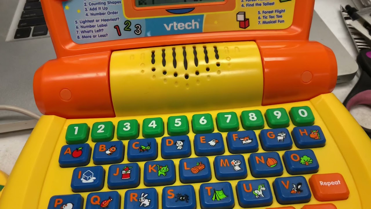 Toy Tote and Go Laptop from Vtech - Learn English Alphabet, shapes and  numbers with Vtech - Laptop 