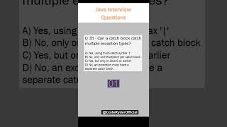 Java Interview Questions - 35 (Exception Handling)