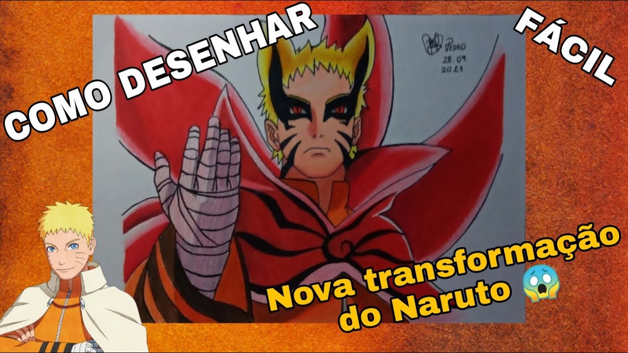 Como DESENHAR o NARUTO modo BARION - Como DIBUJAR a NARUTO modo