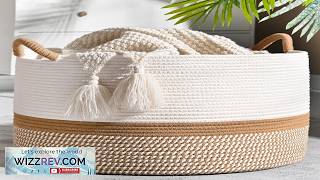 KAKAMAY Large Blanket Basket (20"x13") Woven Baskets for storage Baby Laundry Hamper Cotton screenshot 4