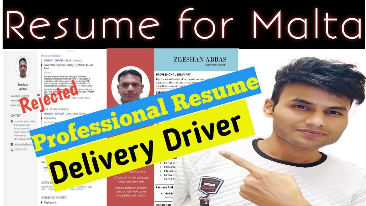 How to make a professional Resume For Malta or other European Countries??
