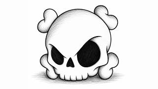 How to Draw a Skull and Crossbones Step by Step | Easy Halloween Pencil Drawing How to Draw a Skull and Crossbones Step by Step | Easy Halloween Pencil Drawing