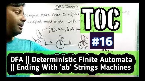 TOC||16|| HINDI || DFA Design || Ending With 