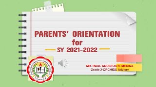 Parents Orientation Sy 2021 2022 Egces - Grade 2 Orchids