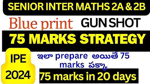 SENIOR INTER MATHS 2A&2B//75marks strategy in 20days//BLUEPRINT//Gunshot//2024//@naveenreddyMATH