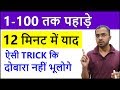 Learn tables in easy and fastest way from 1 to 100 | Fast calculation tricks Vedic math method