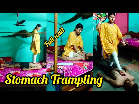 Stomach Trampling challenge with  Dress Full wait funny video / requeste video  @Rmpvlogs